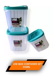 Nayasa Use Max Container Set Of 3 550ml